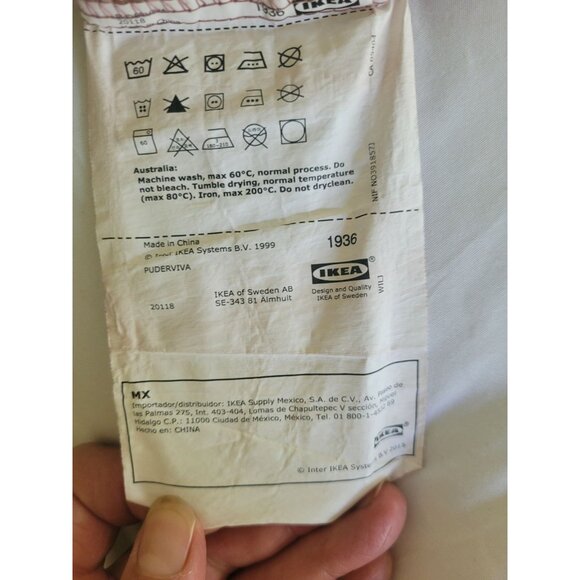 Ikea Puderviva 100% Linen Duvet Cover Dark Pink Ties Full  New Breathable - Picture 4 of 5